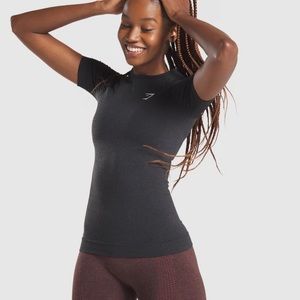 Gymshark Vital Seamless Short Sleeve T-shirt - Black Marl Size XS
